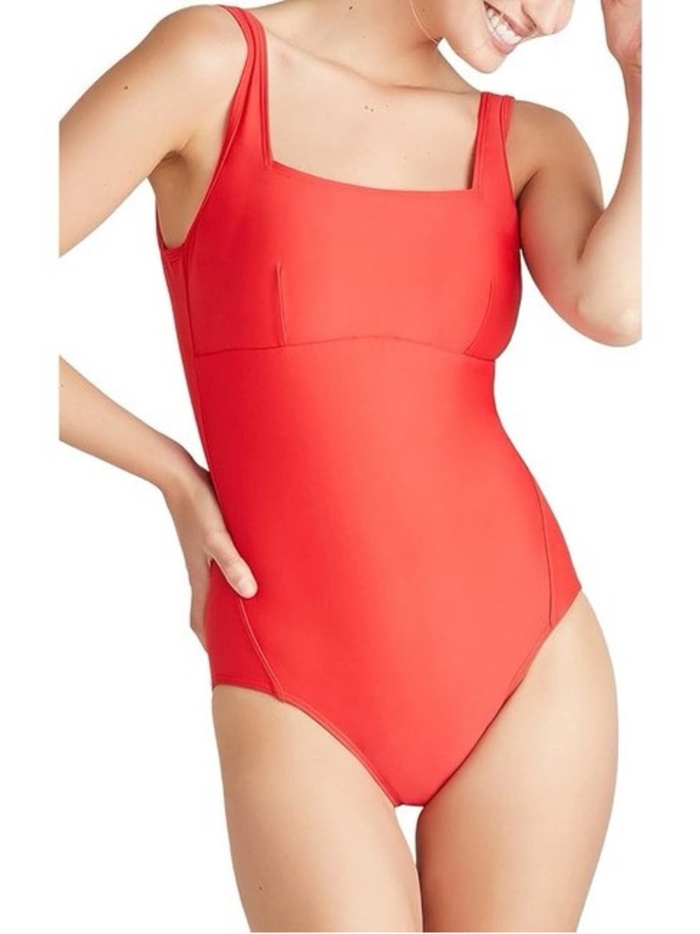 Yummie Athena Square-Neck One-Piece Swimsuit - Red